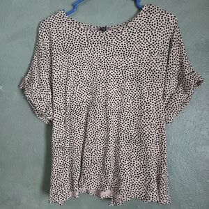 Express - Scoop neck Dolman - Roll sleeve - Pokadot t-shirt - Women's size M